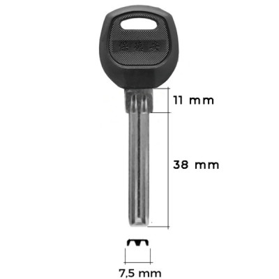 Keydiy 408 - B01-3 Lux Pomarańczowy - klucz surowy