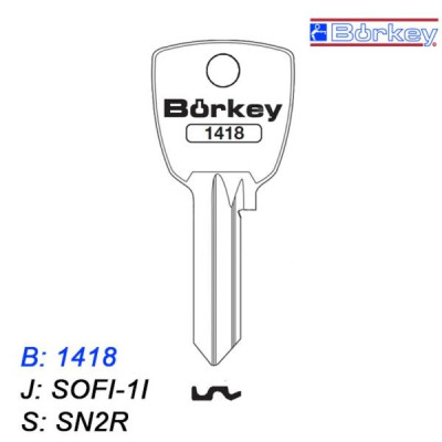 KMB020 - klucz surowy - Borkey 1418